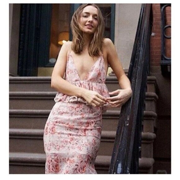 La Maison TALULAH The Faithfull Maxi Dress Floral Pearl Detail Spaghetti Sz S - Picture 3 of 16